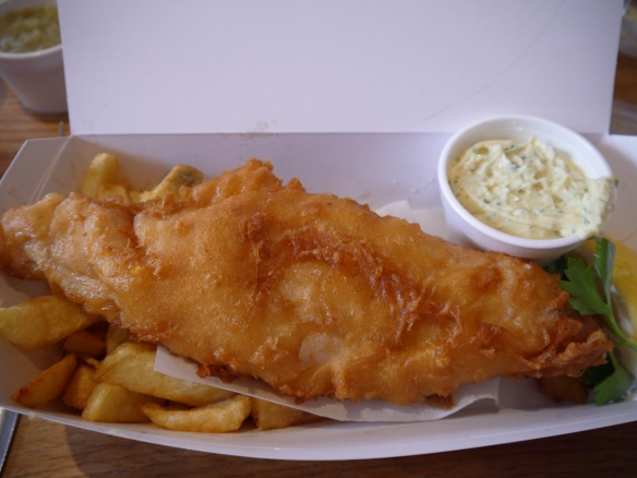 Battered Haddock and Chips